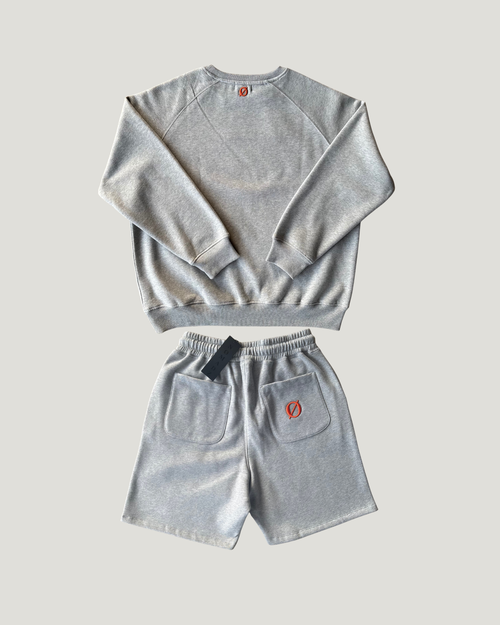 NOMADZ Grey Sweater & Men Shorts Set