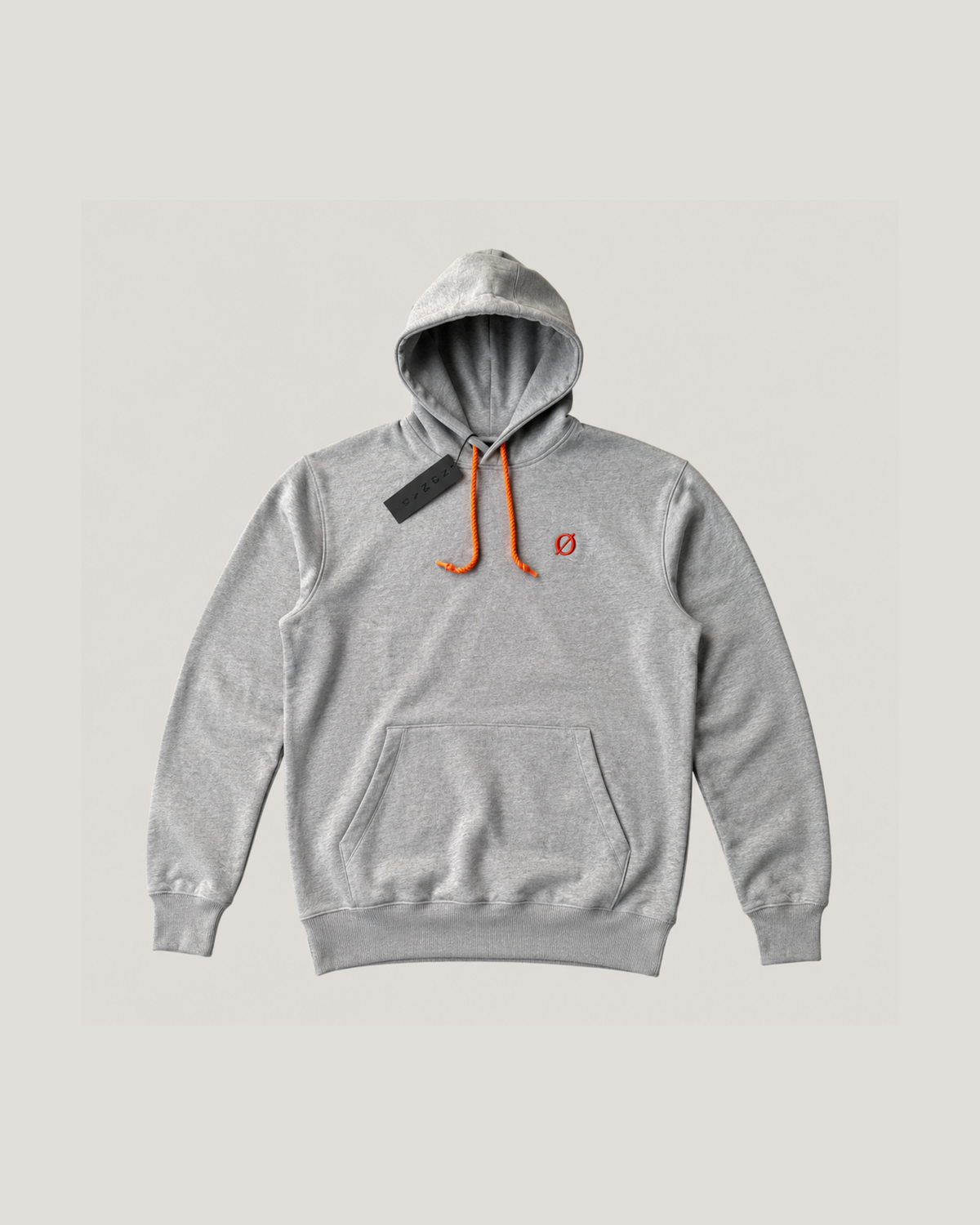 NØMADZ grey oversized hoodie with orange 3D embroidered logo