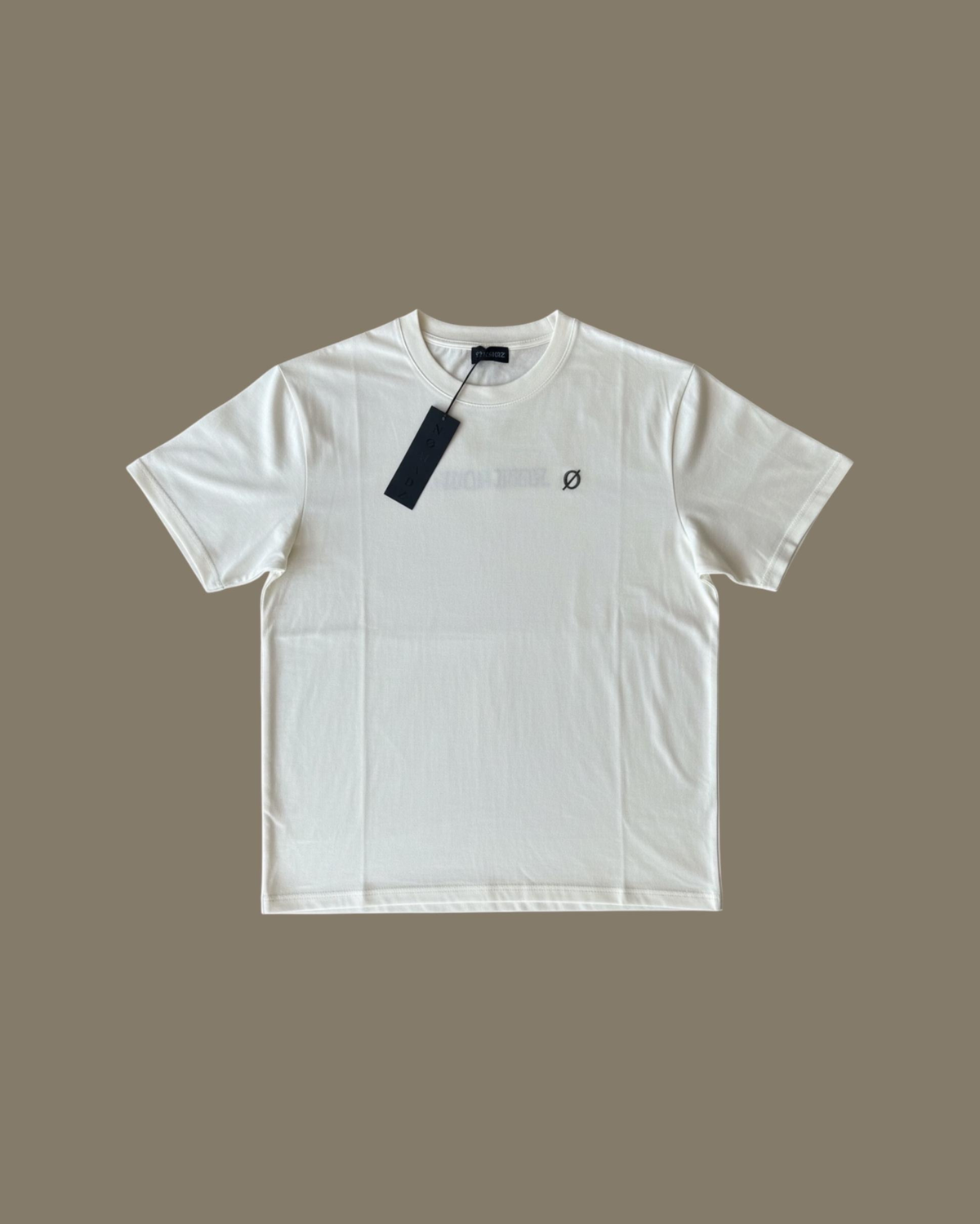 NØMADZ white men's T-shirt with olive green logo