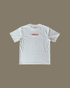 NØMADZ white men's T-shirt with orange logo on the back