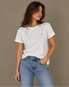 NØMADZ white women's one-size T-shirt with light blue logo